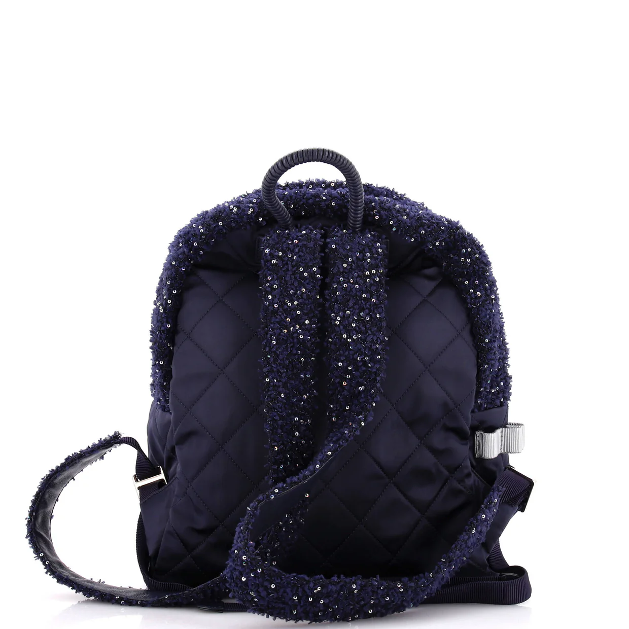 Astronaut Essentials Backpack Quilted Nylon with Tweed Medium - Deep Luxury