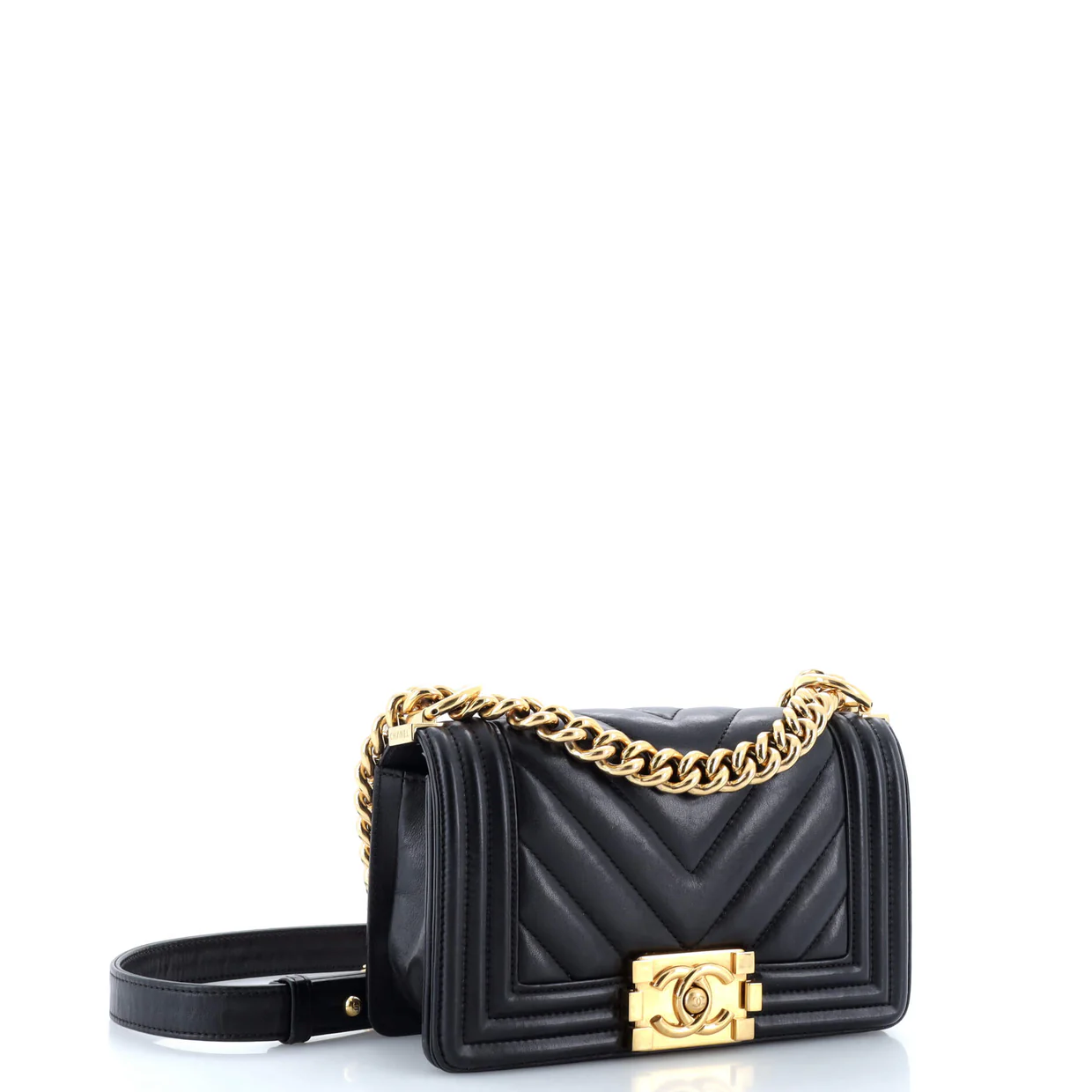 Boy Flap Bag Chevron Lambskin Small - Deep Luxury