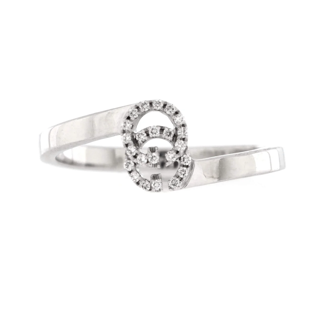 GG Running Ring 18K White Gold with Diamonds 7mm - Deep Luxury