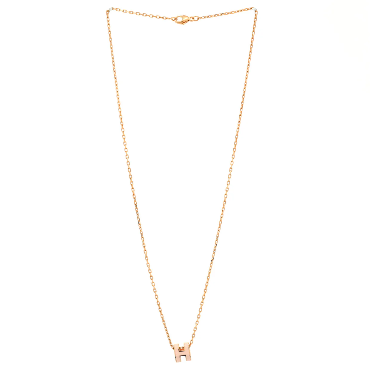 Pop H Pendant Chain Necklace Metal and Enamel Mini - Deep Luxury