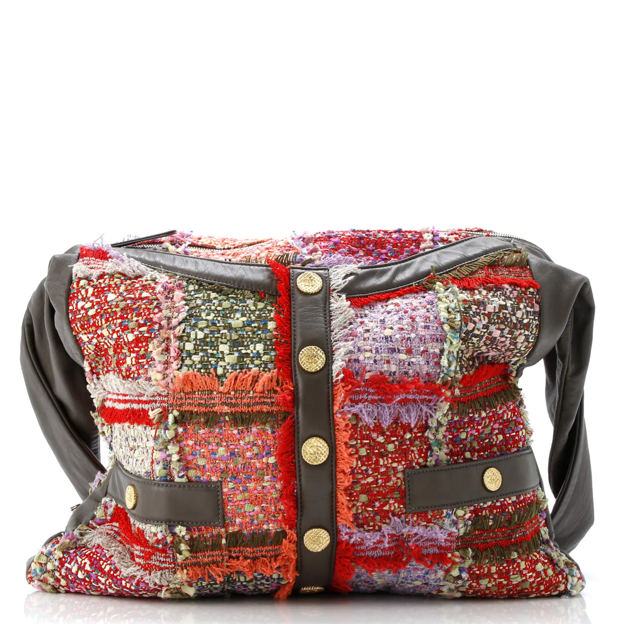 Girl Bag Tweed and Leather Medium - Deep Luxury