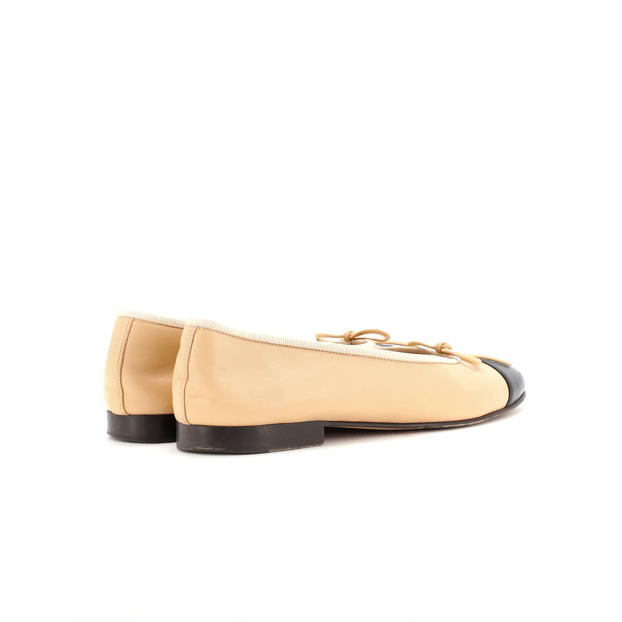 Women's CC Cap Toe Bow Ballerina Flats Leather - Deep Luxury
