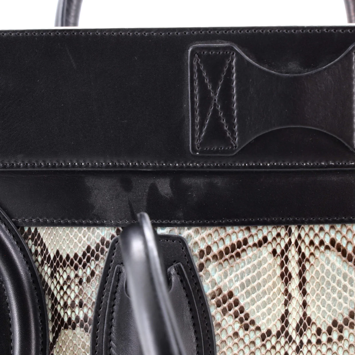Luggage Bag Python and Leather Mini - Deep Luxury