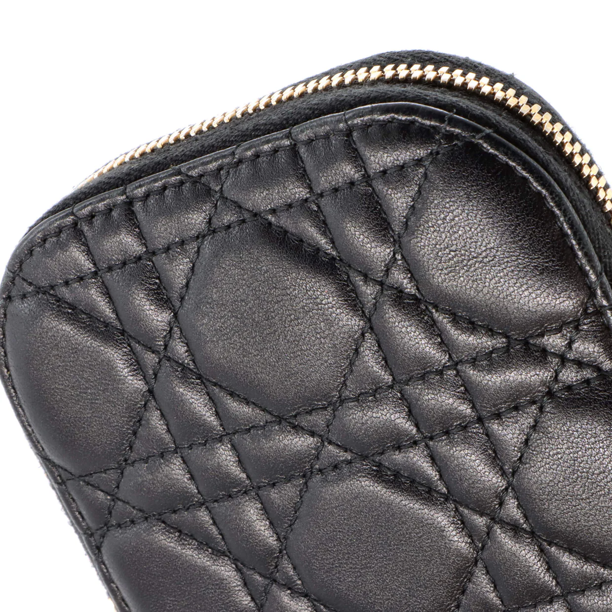 Lady Dior Phone Holder on Chain Cannage Quilt Lambskin - Deep Luxury