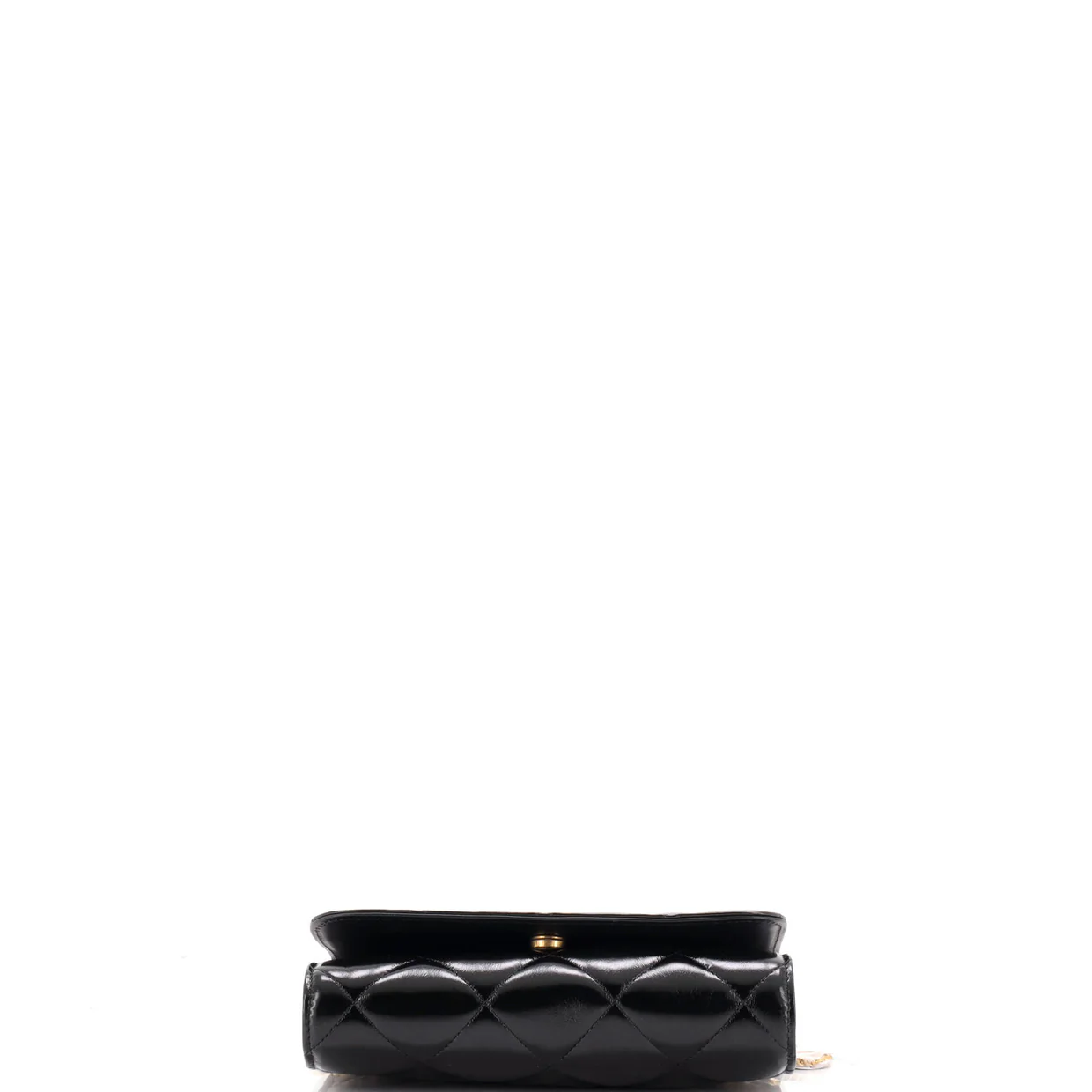 CC Medallion Wallet on Chain Quilted Shiny Lambskin - Deep Luxury