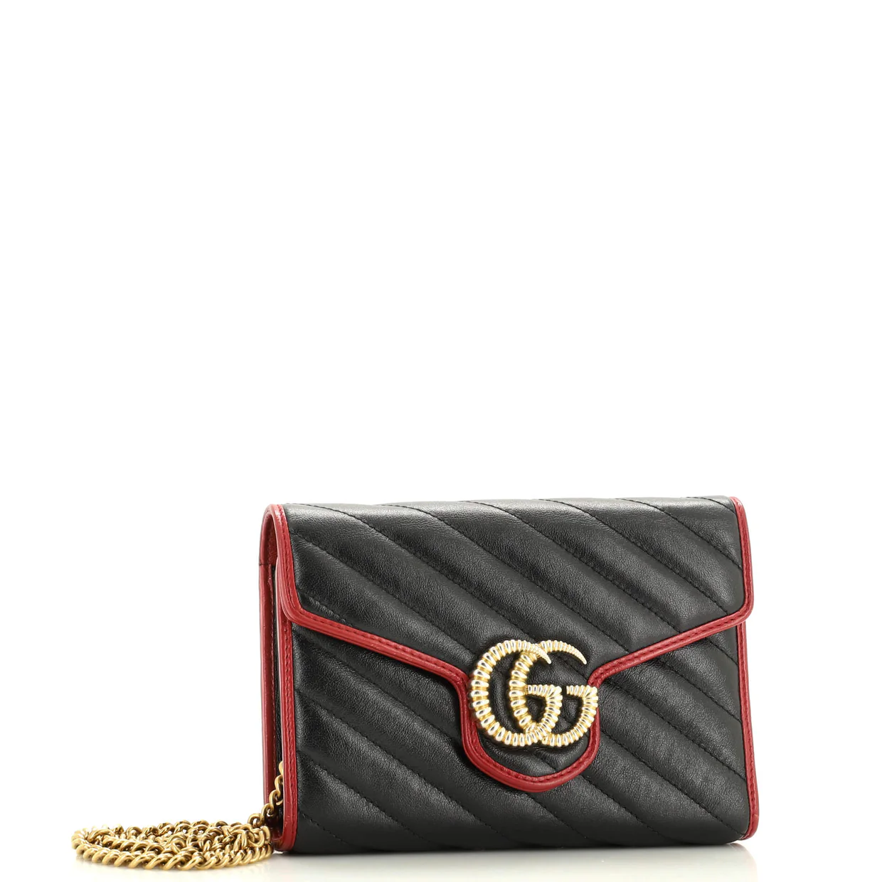 GG Marmont Chain Wallet Diagonal Quilted Leather Mini - Deep Luxury