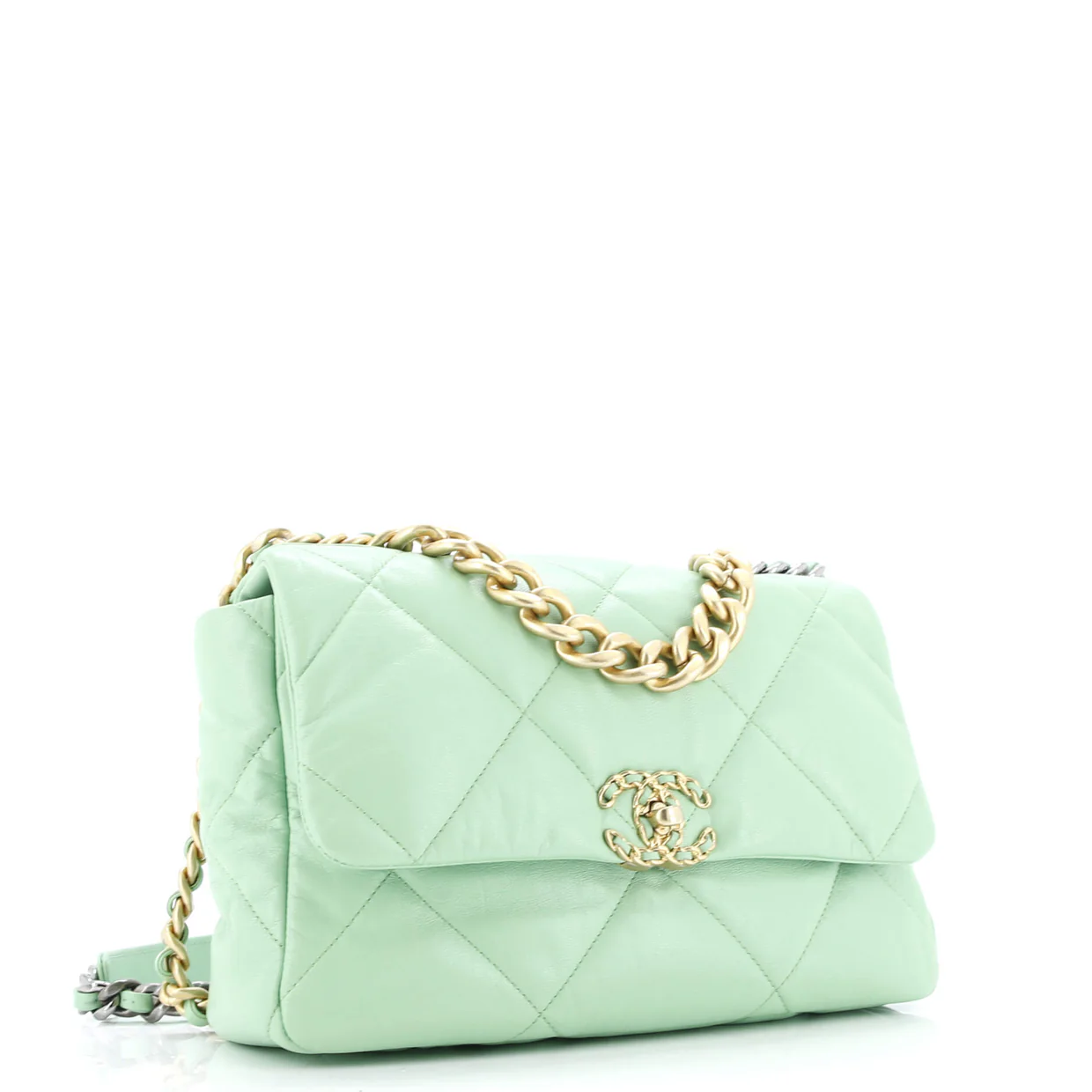 19 Flap Bag Quilted Leather Medium - Deep Luxury