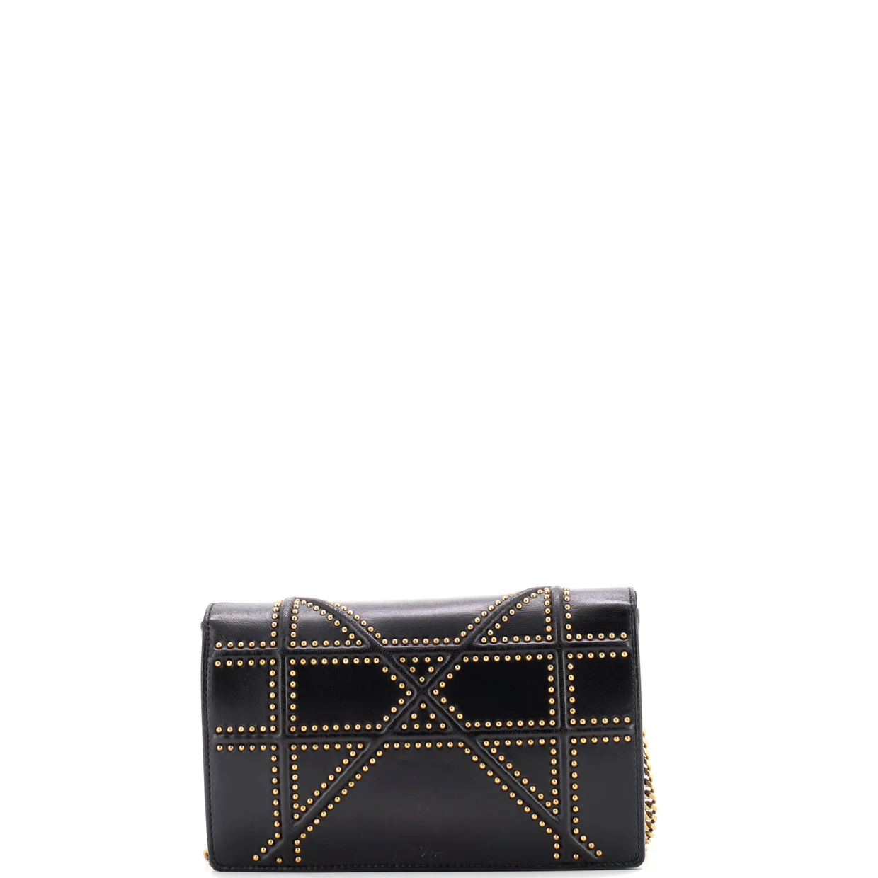 Diorama Wallet on Chain Studded Leather - Deep Luxury