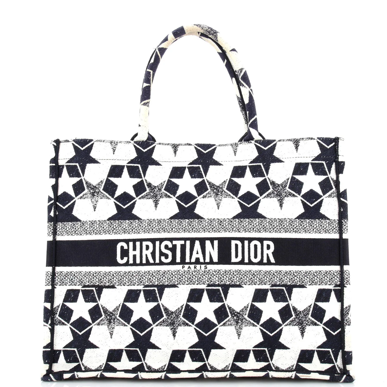 Book Tote Embroidered Canvas Large - Deep Luxury