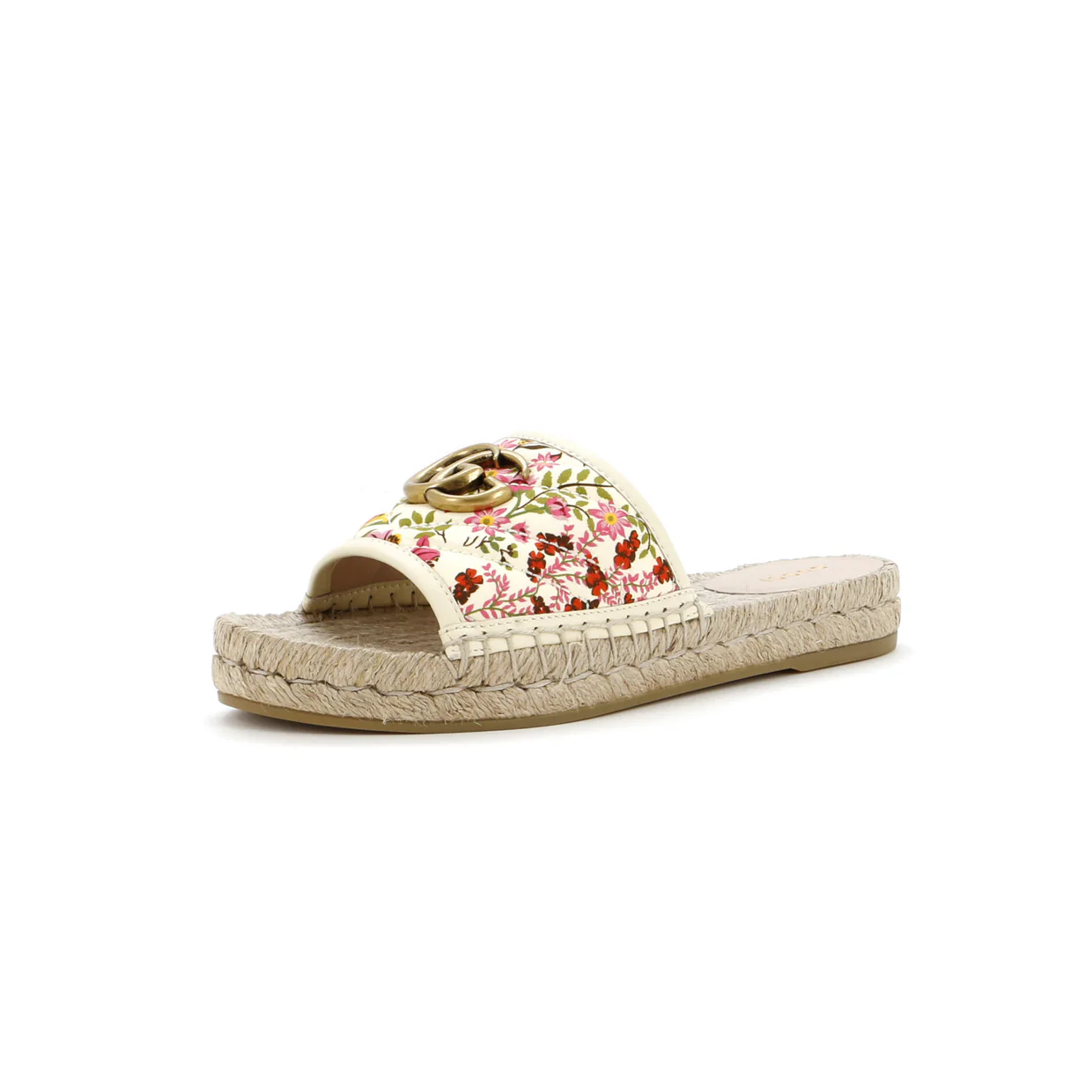 Women's GG Marmont Espadrilles Slide Sandals Quilted Printed Canvas - Deep Luxury