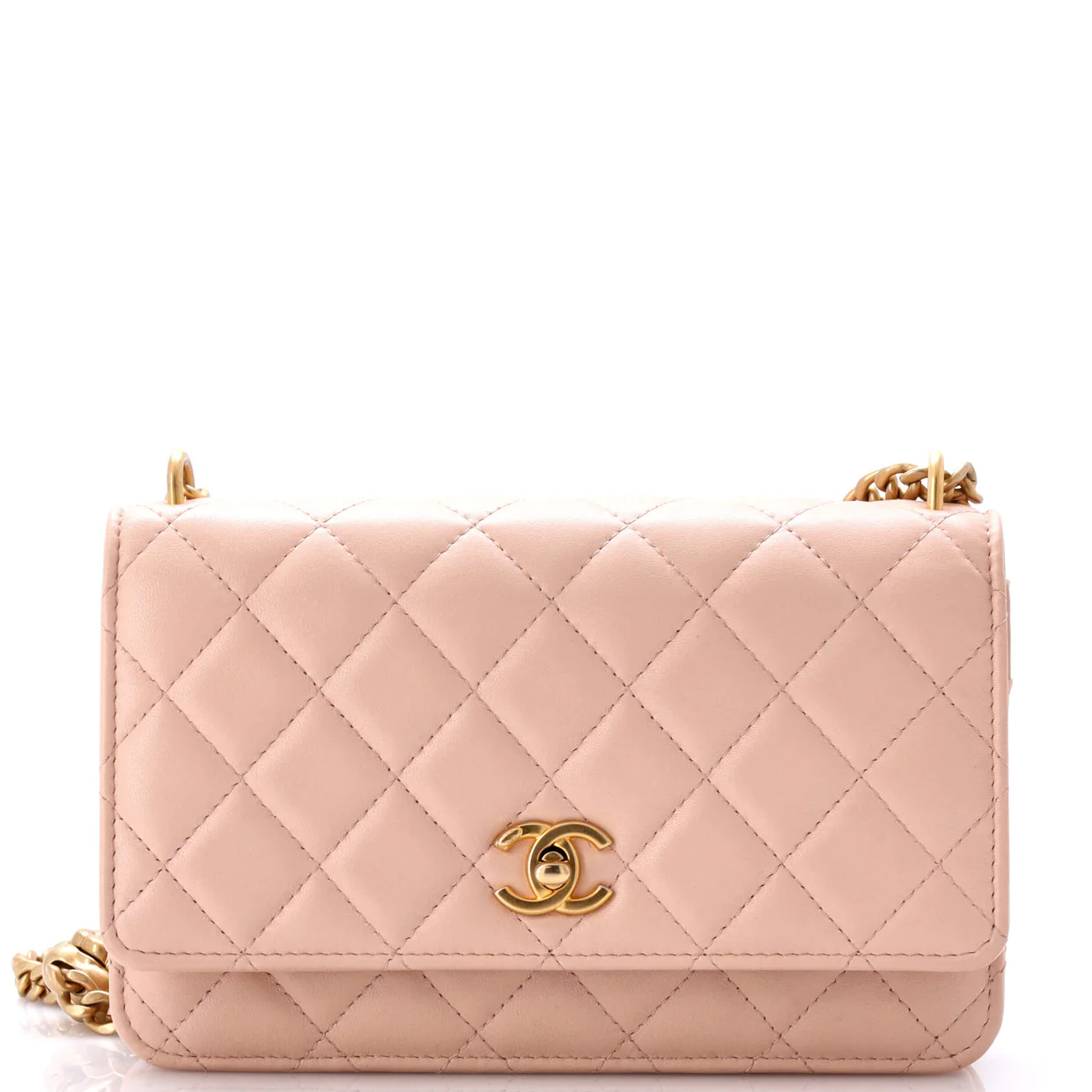 Sweet Camellia Wallet on Chain Quilted Lambskin - Deep Luxury