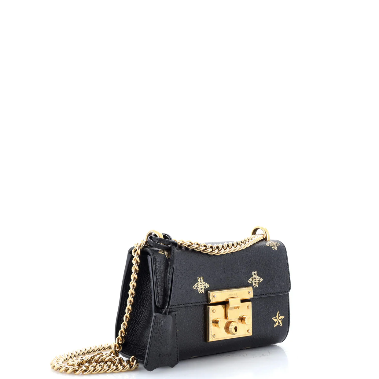 Padlock Shoulder Bag Printed Leather Small - Deep Luxury