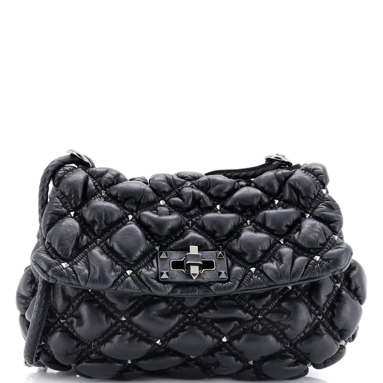SpikeMe Flap Bag Quilted Leather Medium - Deep Luxury