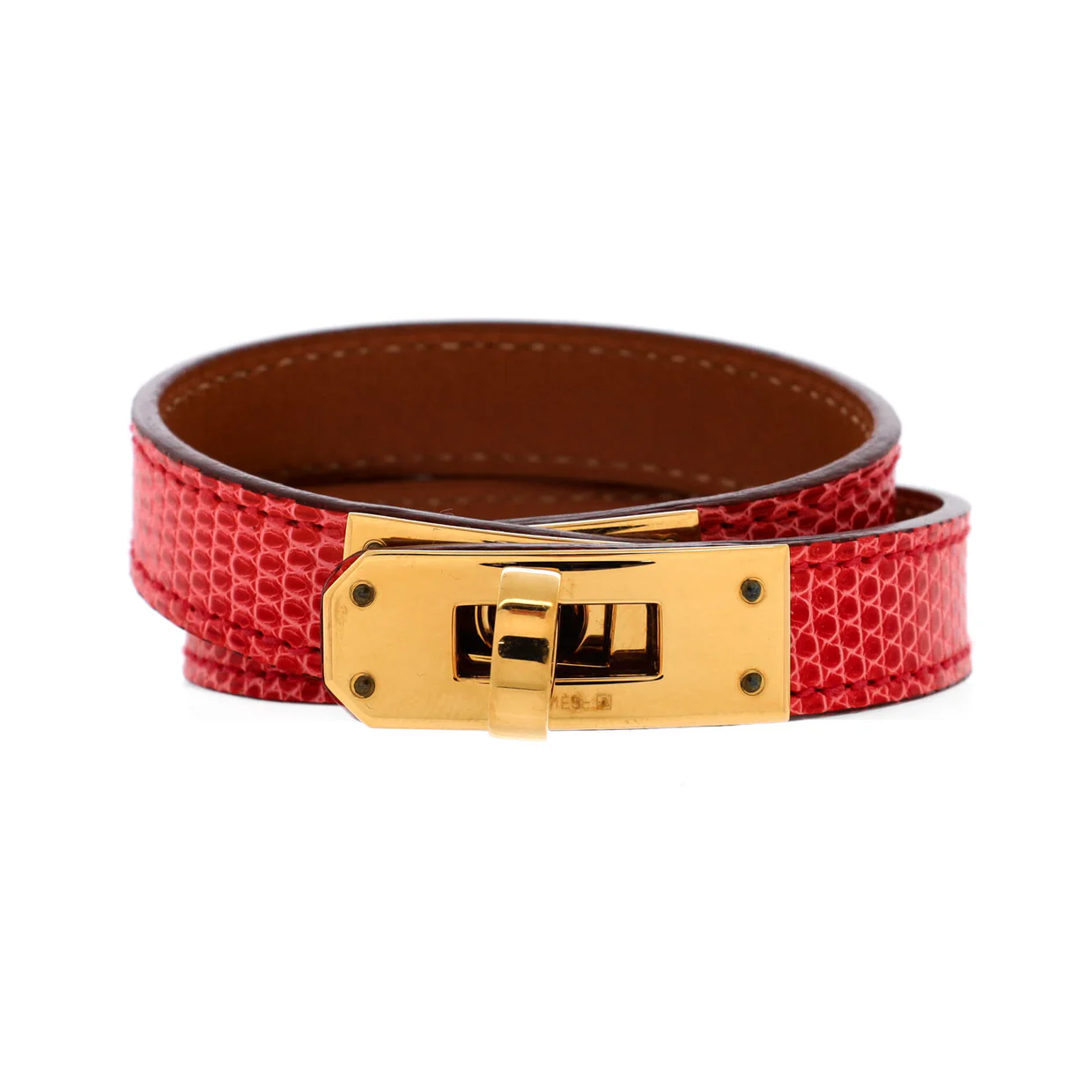 Kelly Double Tour Bracelet Lizard - Deep Luxury