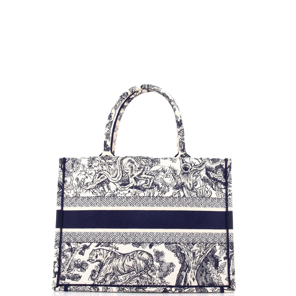 Book Tote Embroidered Canvas Medium - Deep Luxury