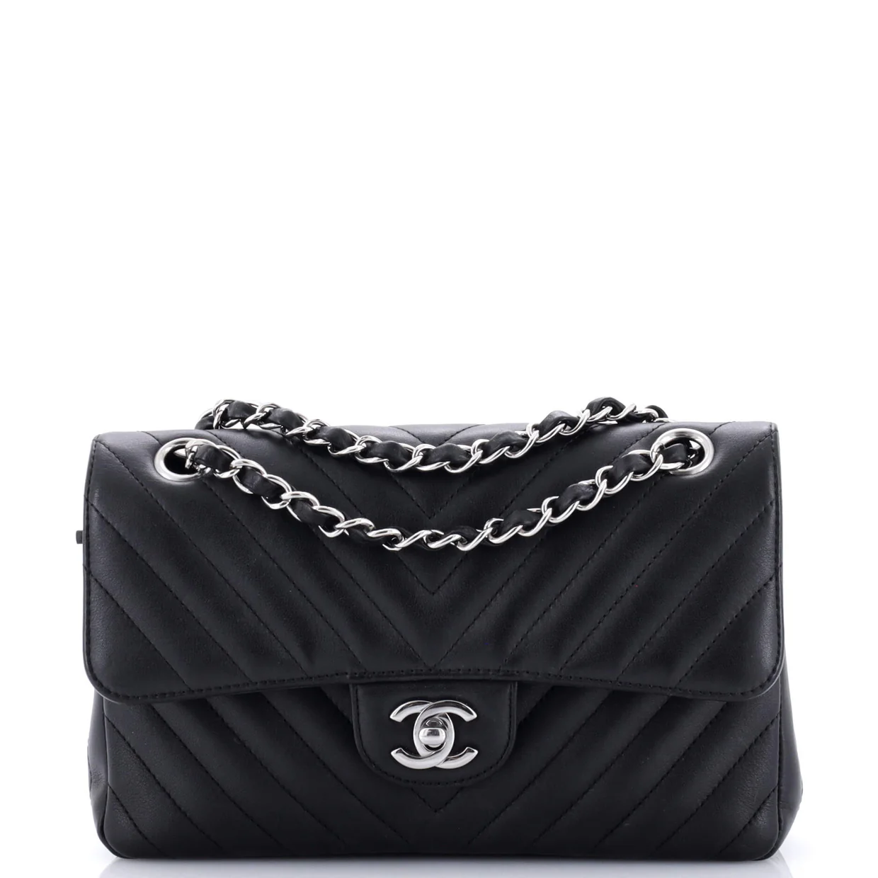 Classic Double Flap Bag Chevron Lambskin Small - Deep Luxury
