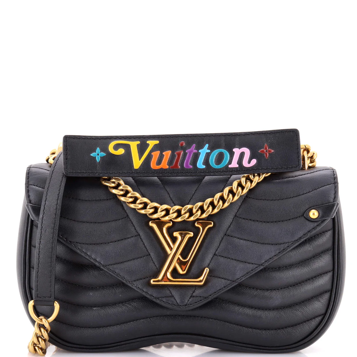 New Wave Chain Bag Quilted Leather MM - Deep Luxury