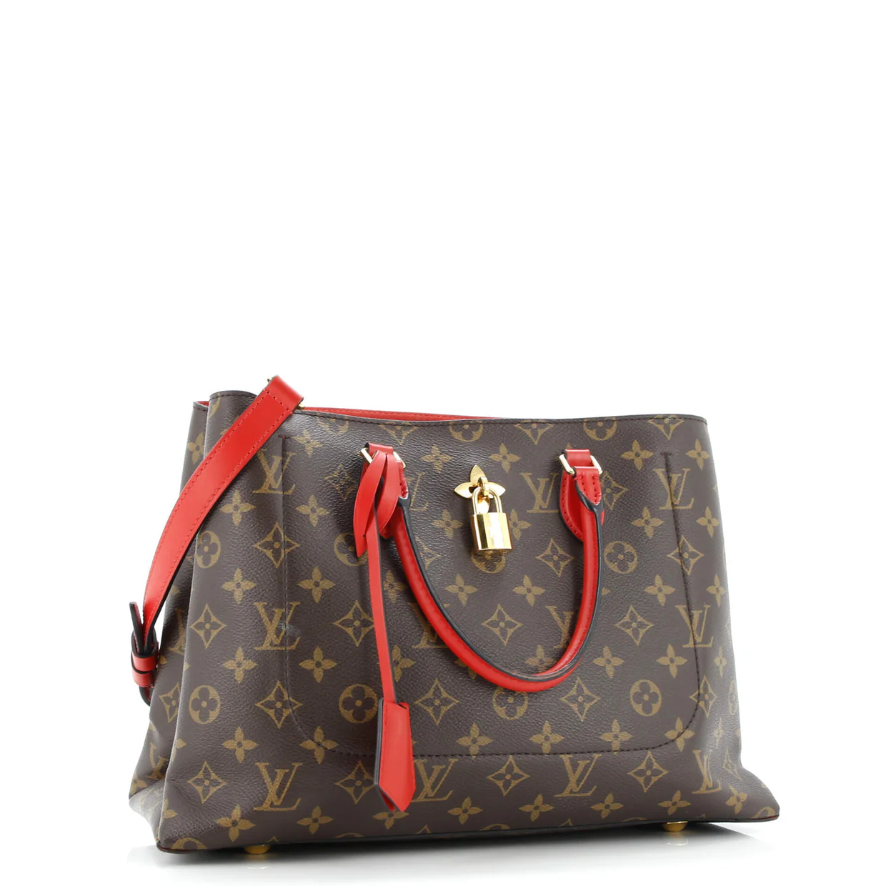 Flower Tote Monogram Canvas with Leather - Deep Luxury