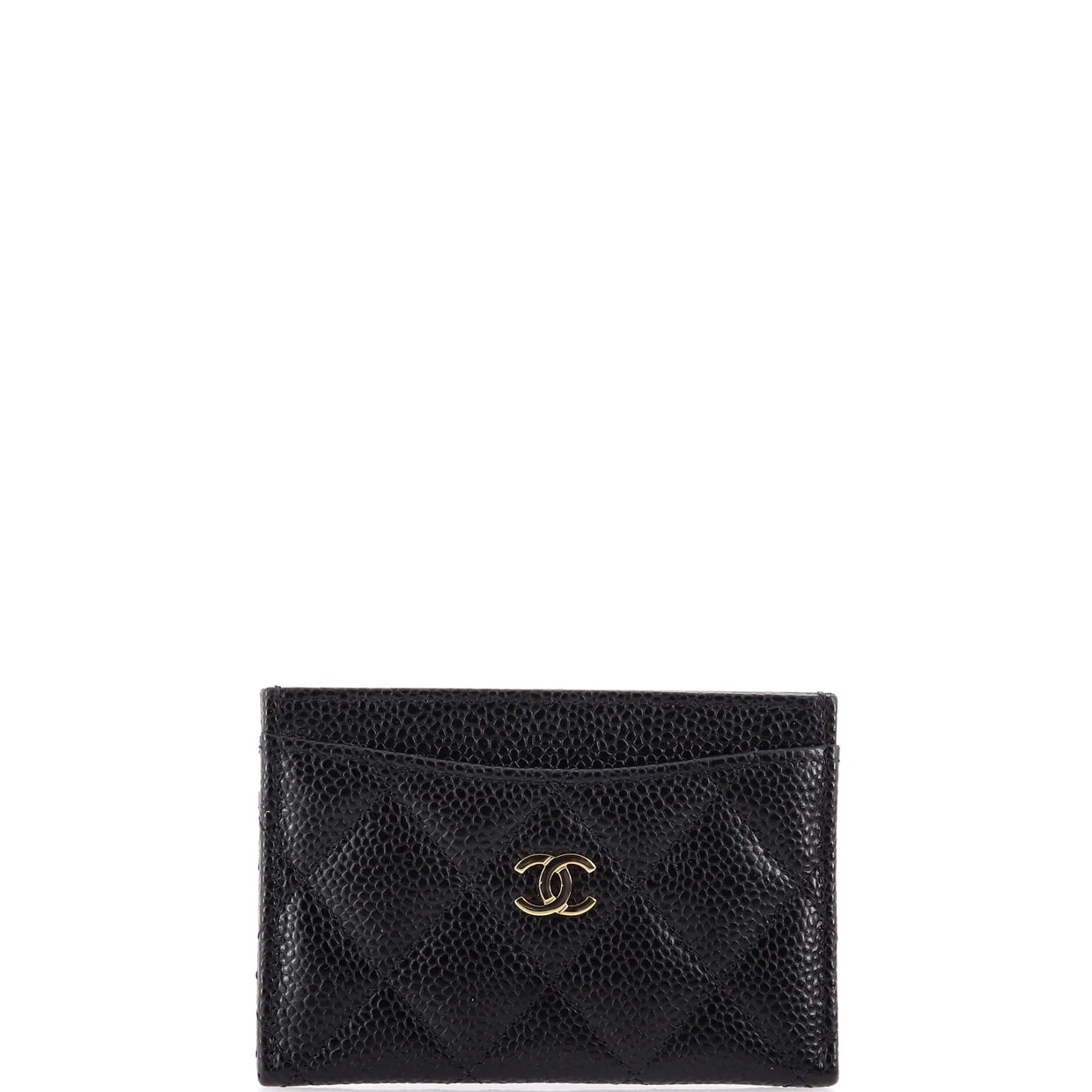 Classic Card Holder Quilted Caviar - Deep Luxury