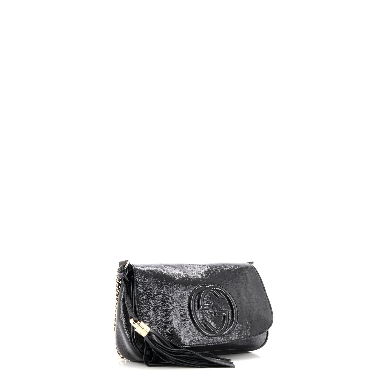 Soho Chain Crossbody Bag Patent Medium - Deep Luxury