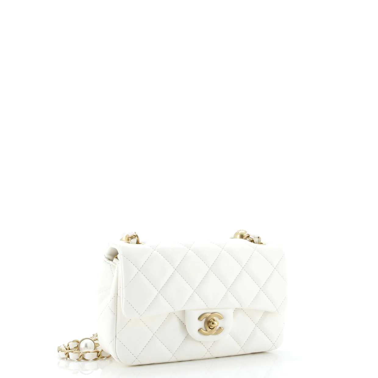 Pearl Station Classic Flap Bag Quilted Lambskin Mini - Deep Luxury