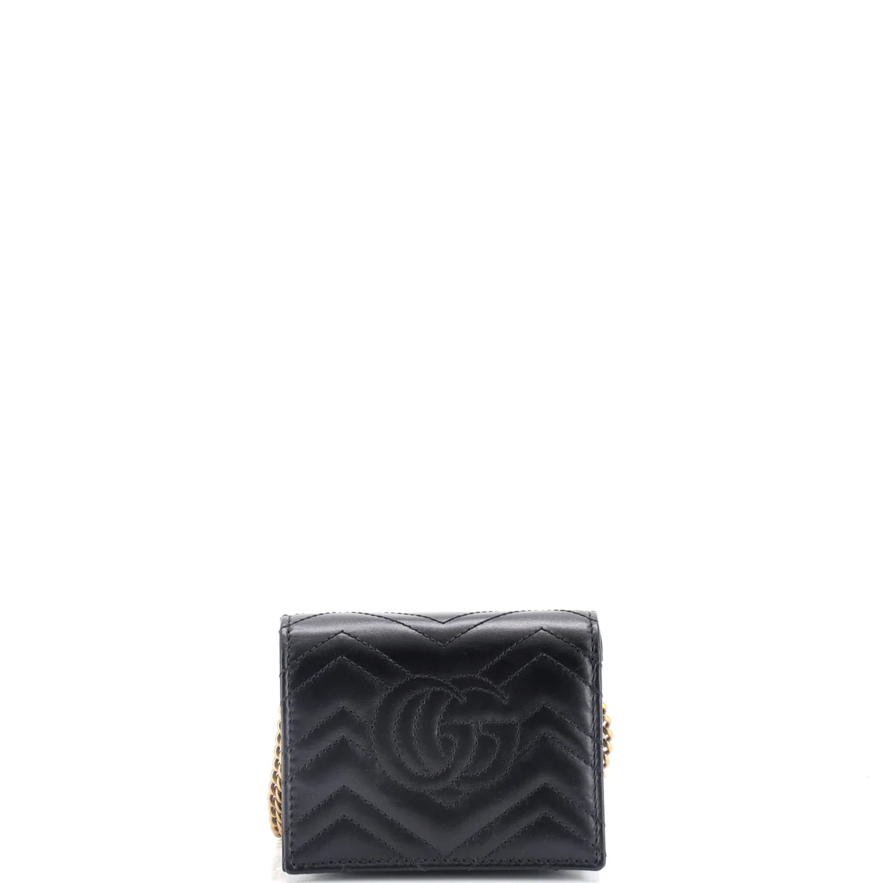 GG Marmont Card Case on Chain Matelasse Leather - Deep Luxury