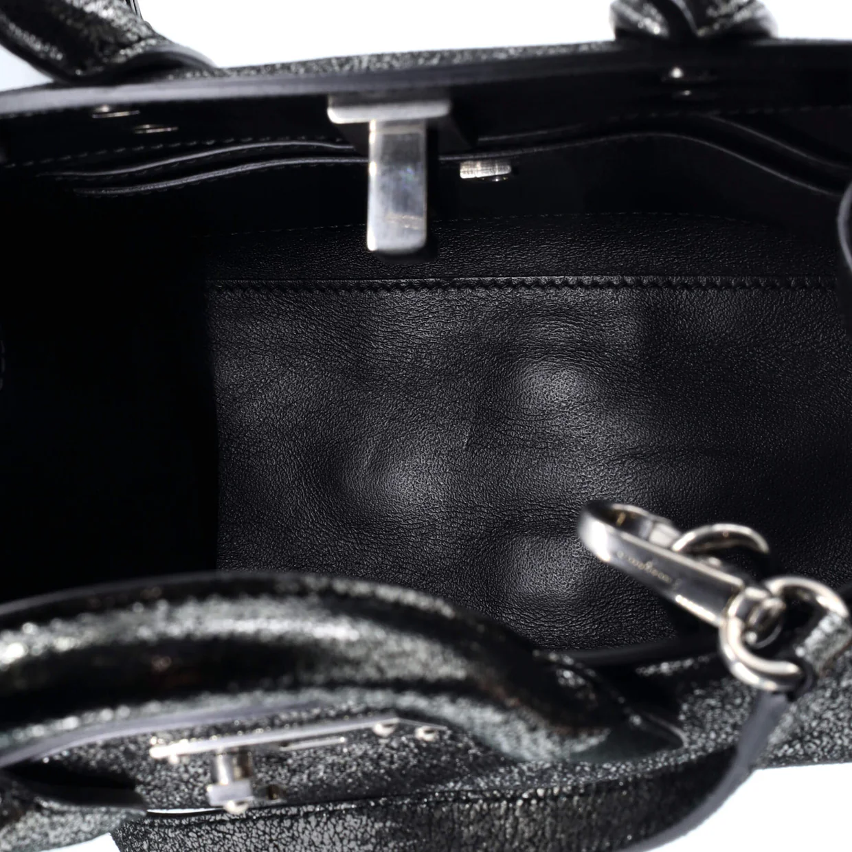 Studio Box Satchel Glitter Leather Small - Deep Luxury