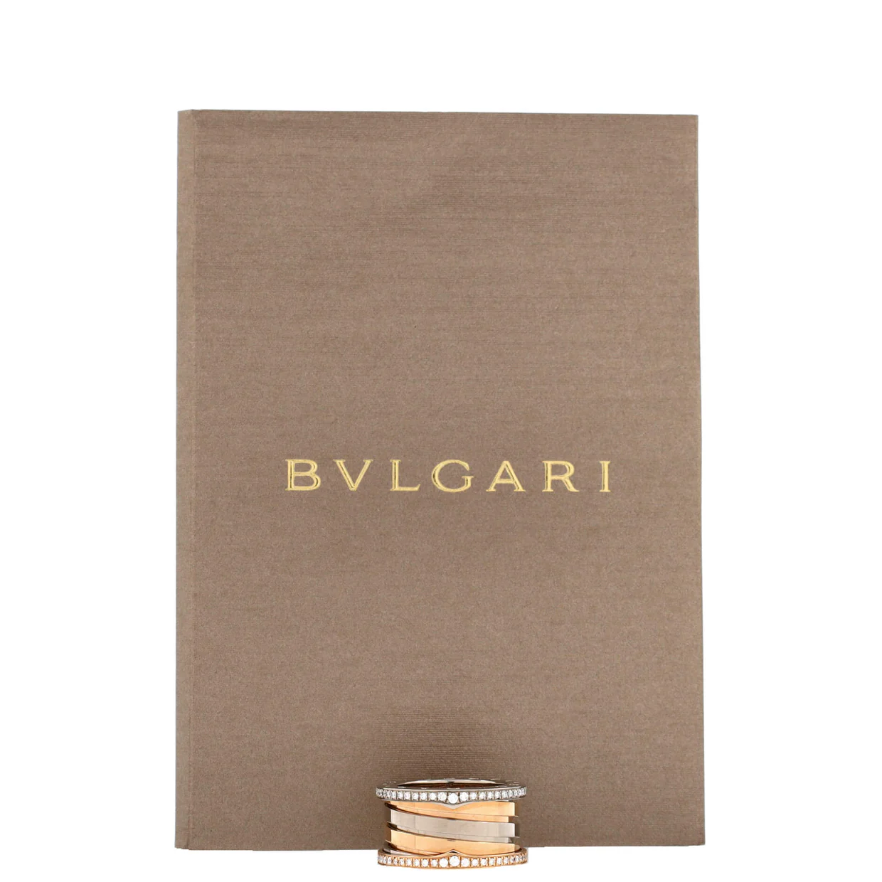 B.Zero1 Four Band Ring 18K Rose Gold and 18K White Gold with Diamonds - Deep Luxury