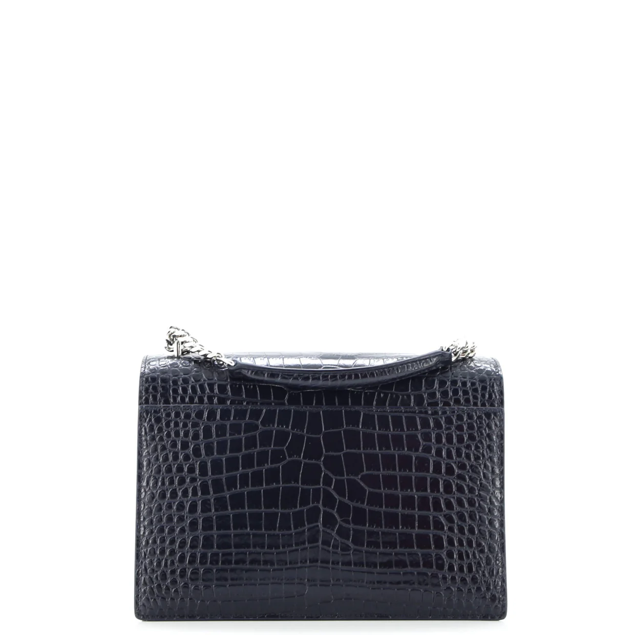 Sunset Crossbody Bag Crocodile Embossed Leather Medium - Deep Luxury