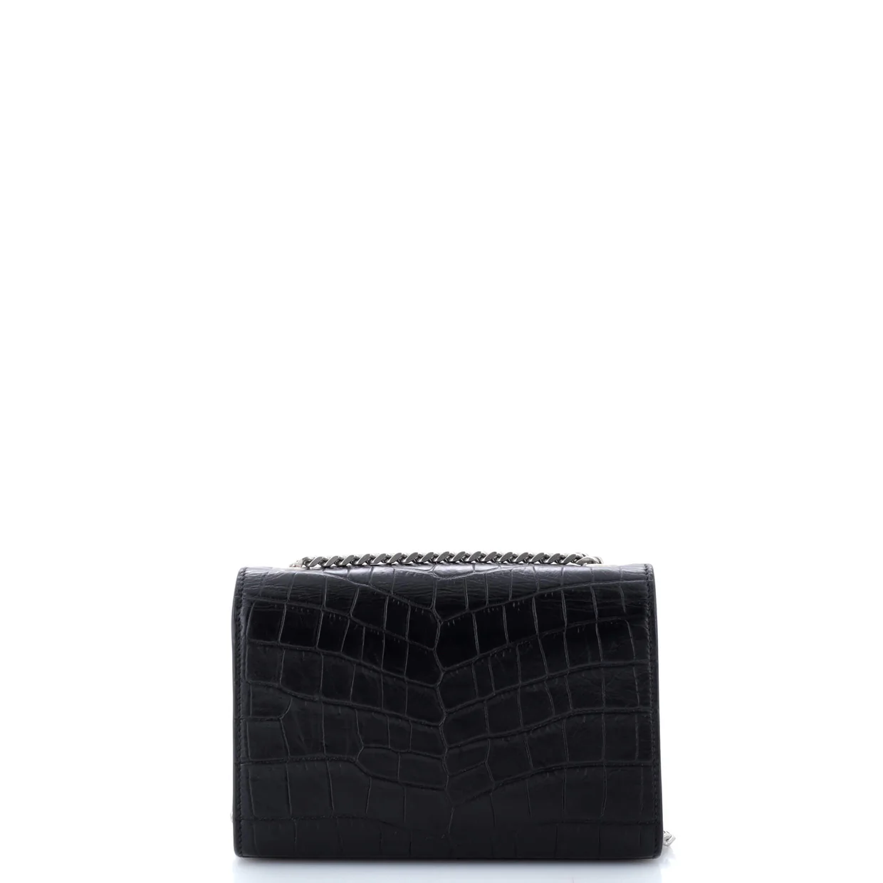 Classic Monogram Tassel Crossbody Bag Crocodile Embossed Leather Small - Deep Luxury