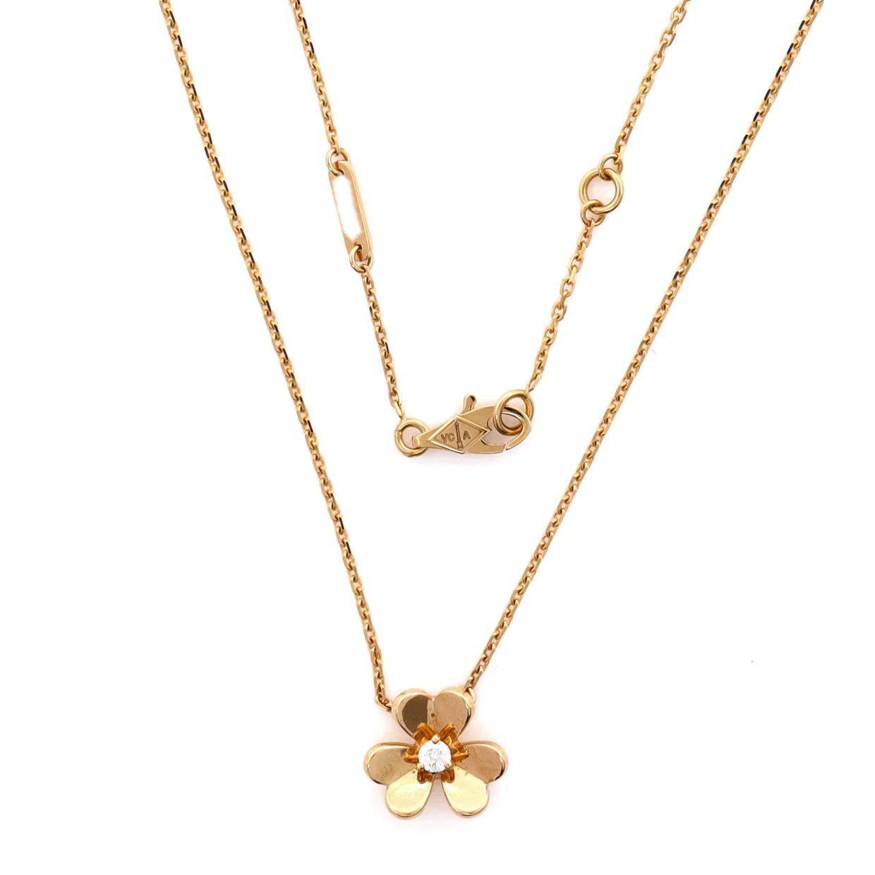 Frivole Pendant Necklace 18K Yellow Gold and Diamond Mini - Deep Luxury