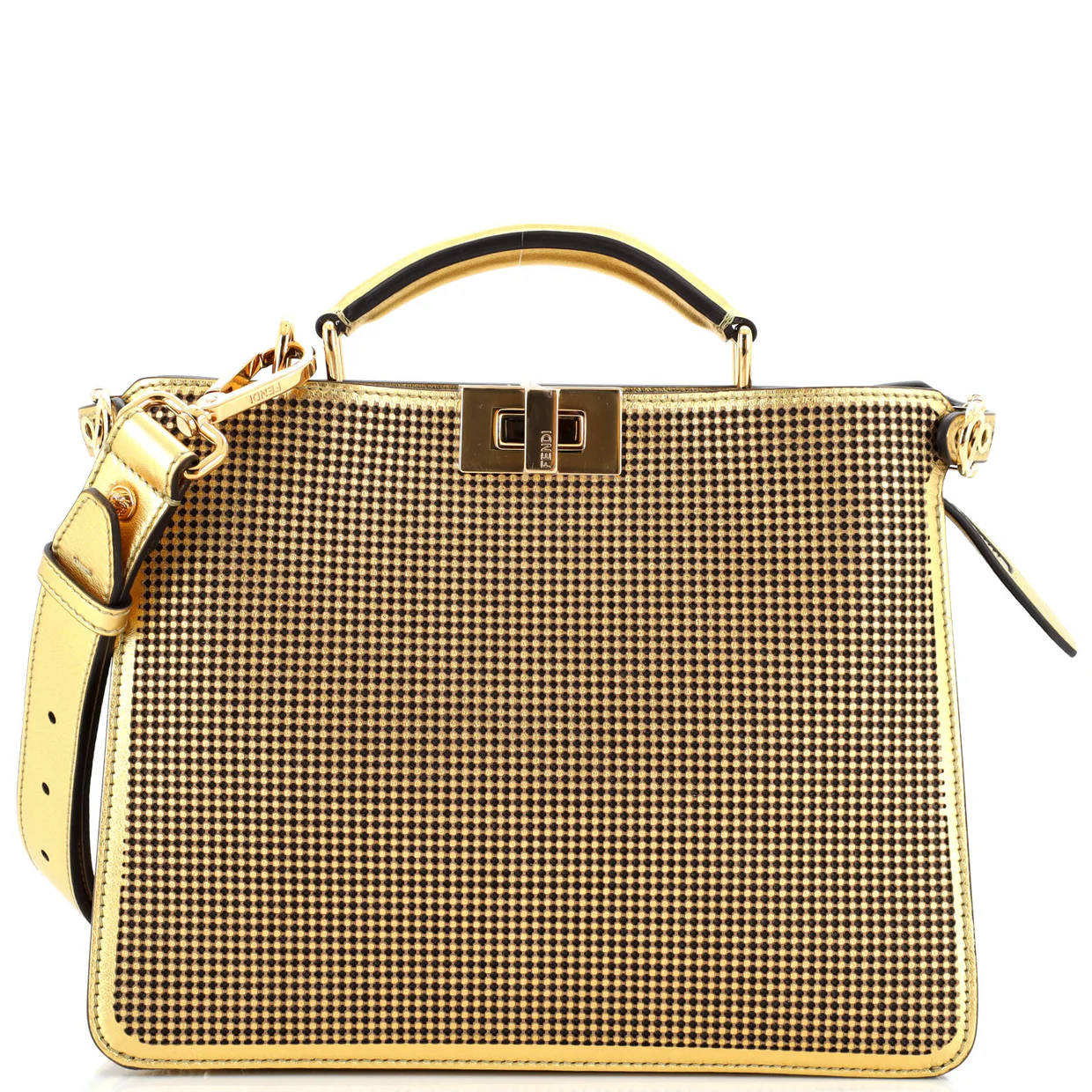 x Versace Fendace Peekaboo ISeeU Briefcase Laser Cut Leather Mini - Deep Luxury