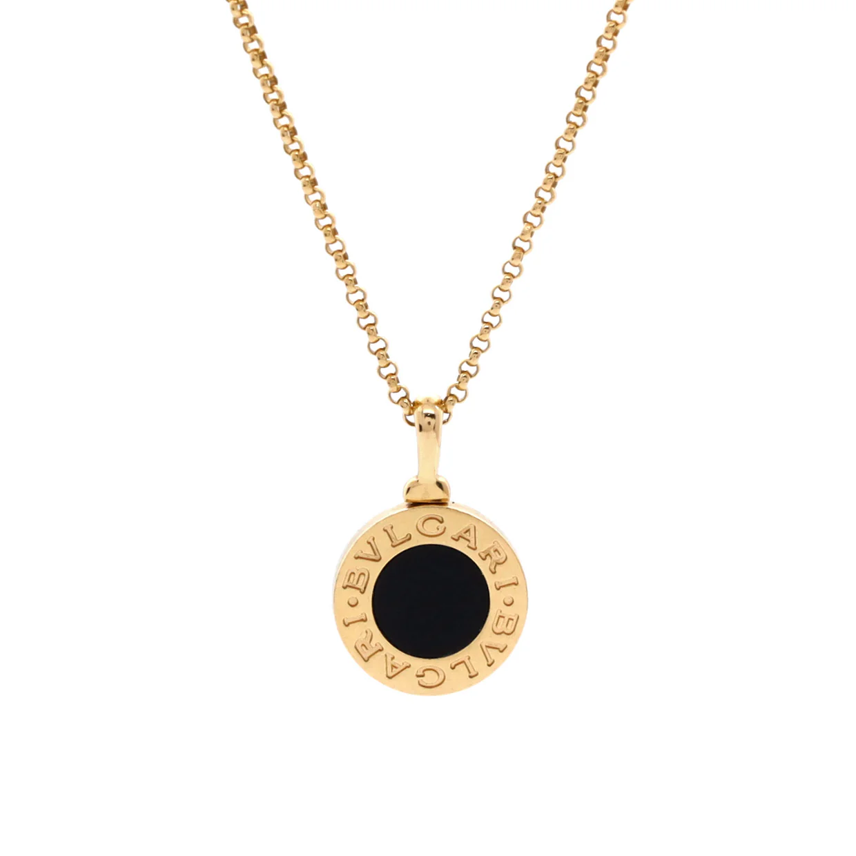 Bvlgari Bvlgari Pendant Necklace 18K Yellow Gold with Onyx - Deep Luxury