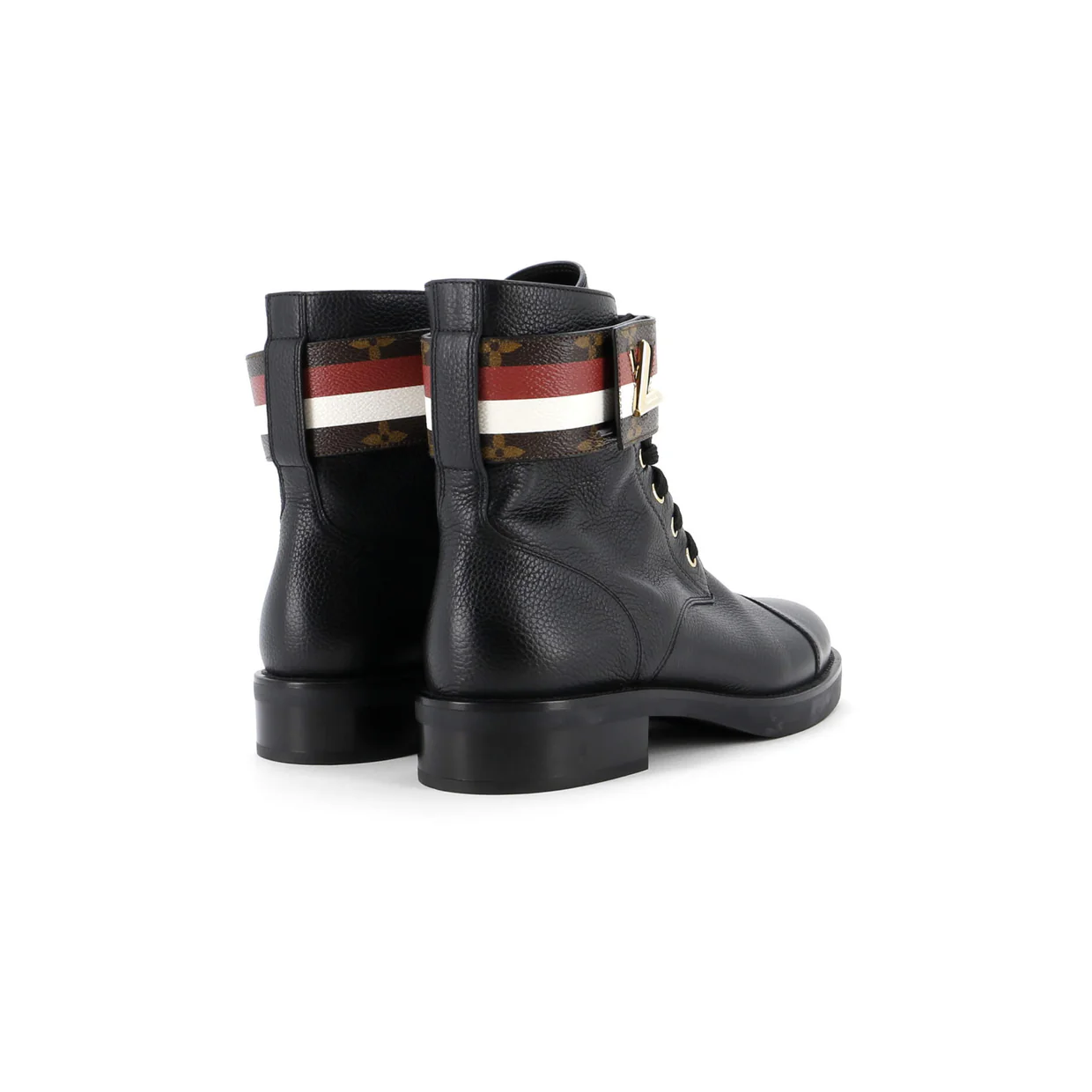 Women's Wonderland Flat Ranger Boots Monogram Canvas and Leather - Deep Luxury