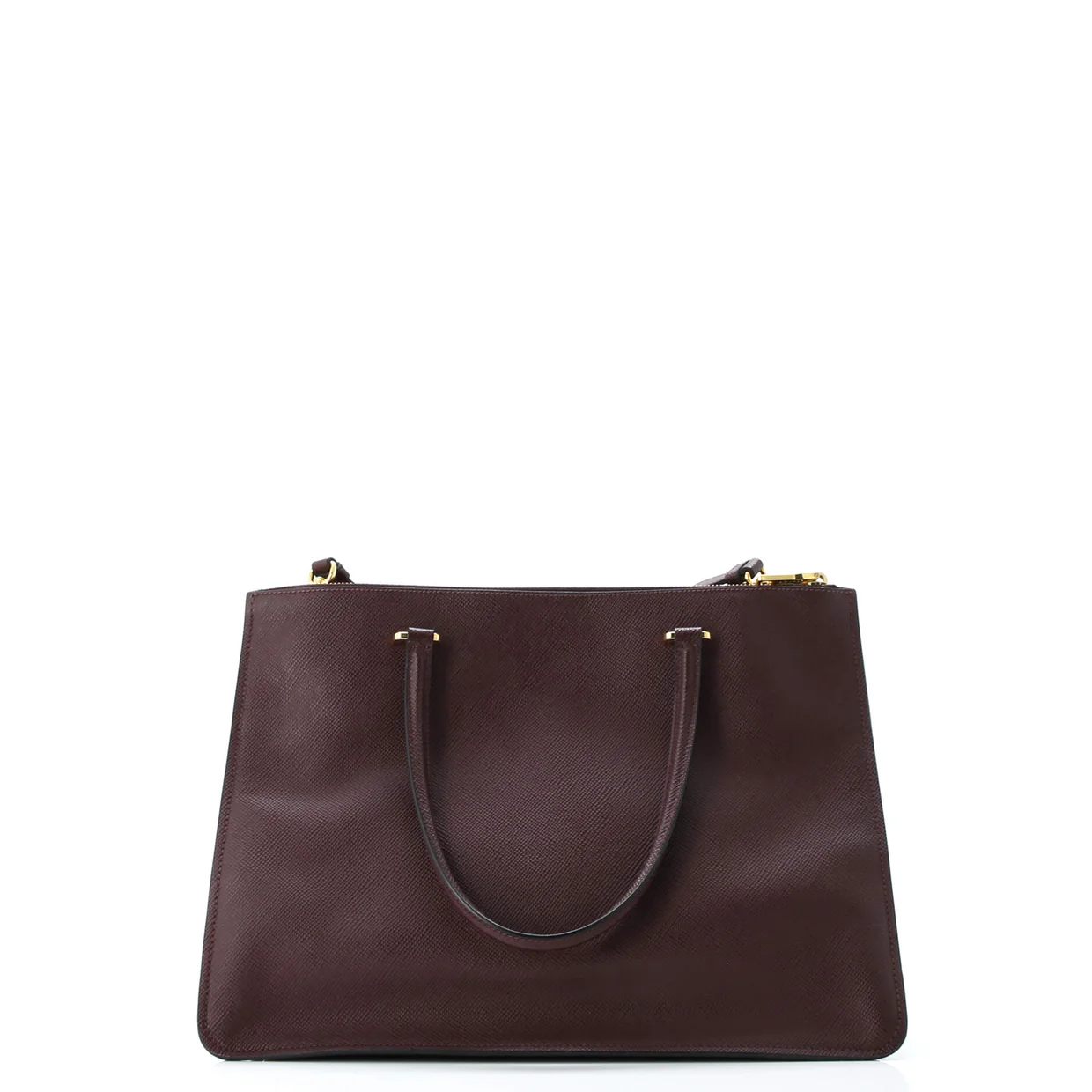 Cuir Double Zip Tote Saffiano Leather Medium - Deep Luxury