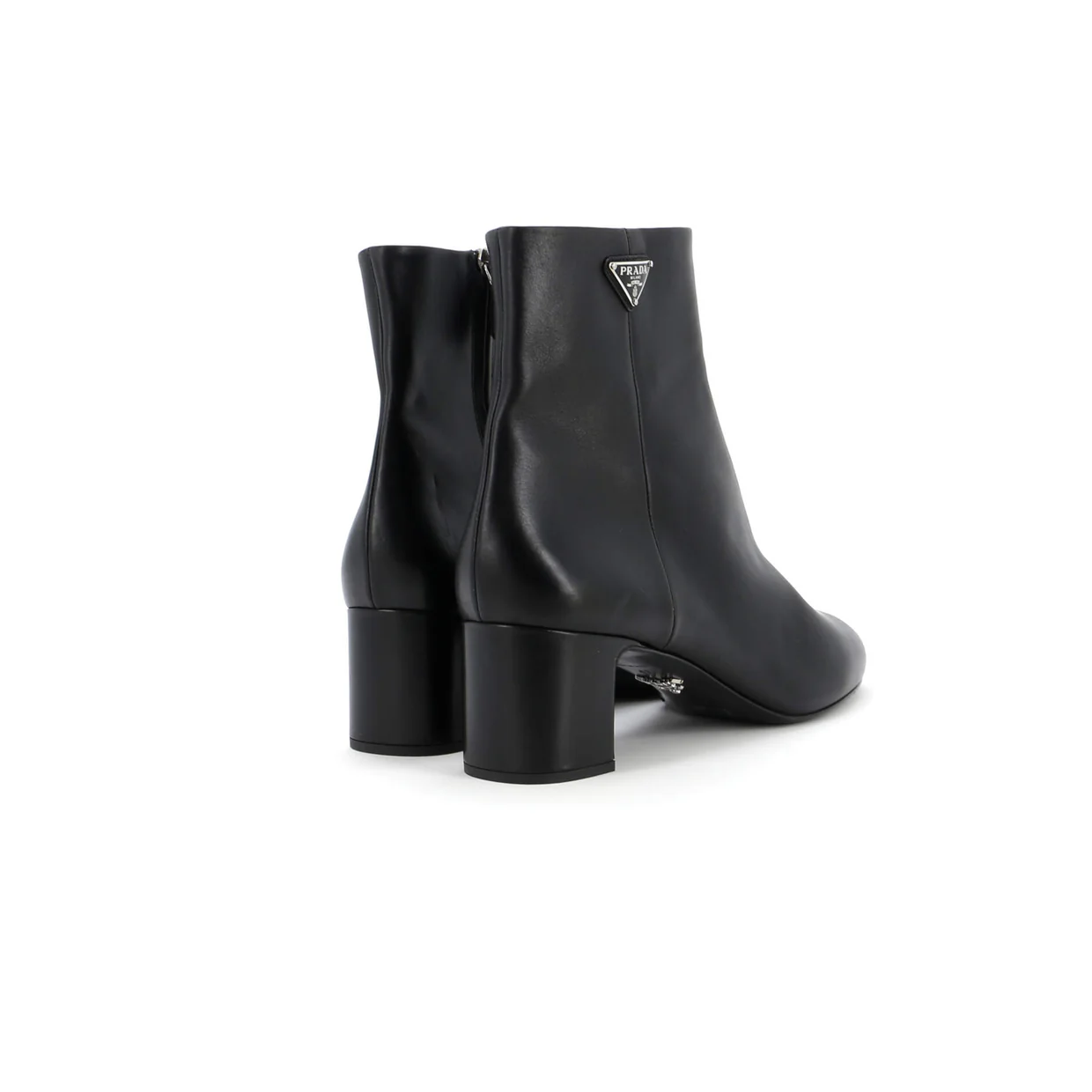 Women's Triangle Logo Ankle Boots Leather - Deep Luxury