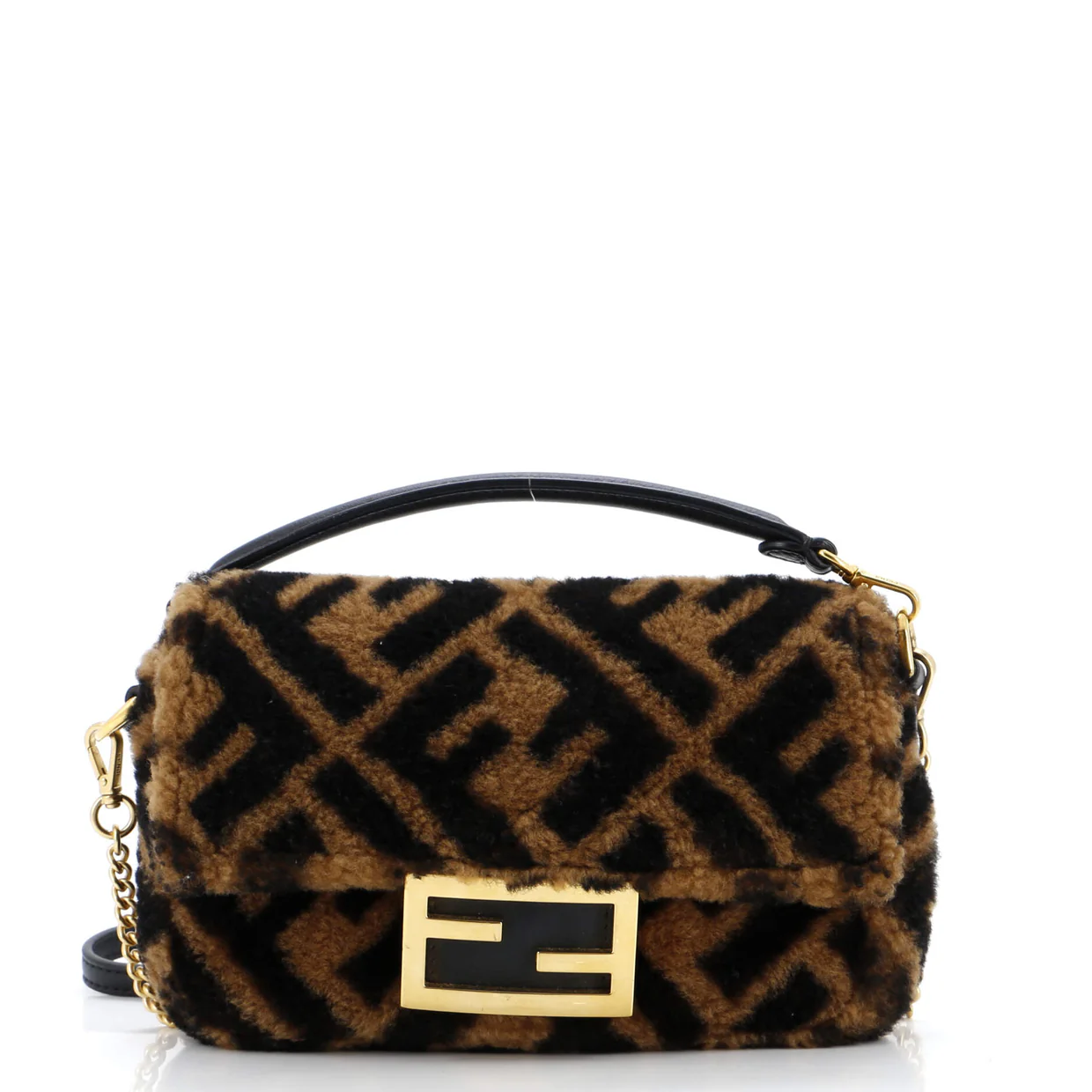 Baguette NM Bag Zucca Shearling Mini - Deep Luxury