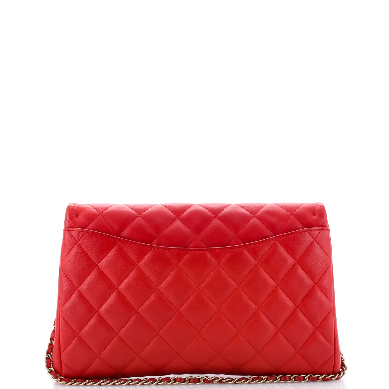 Clutch with Chain Quilted Lambskin - Deep Luxury