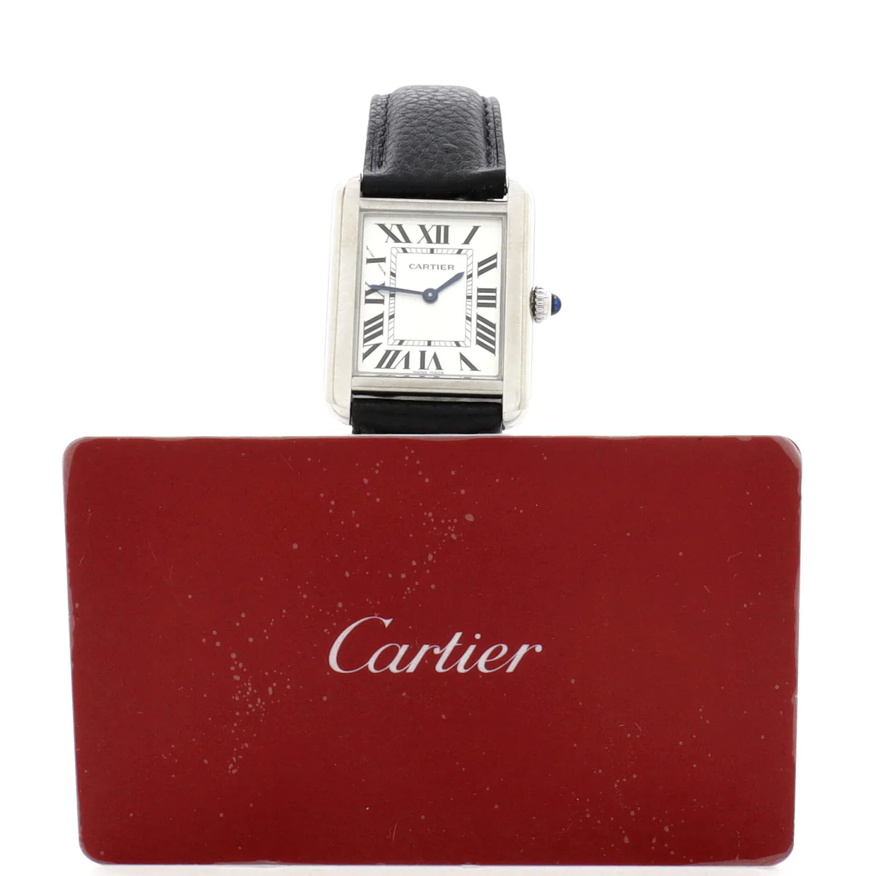 Tank Solo Quartz Watch Stainless Steel and Leather 24 - Deep Luxury