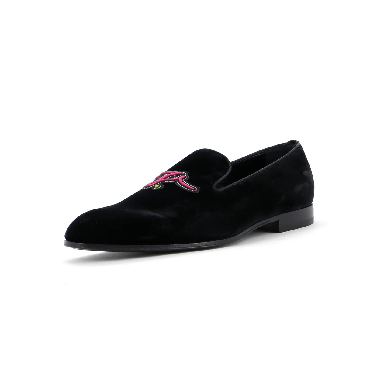 Men's Logo Loafers Embroidered Velvet - Deep Luxury
