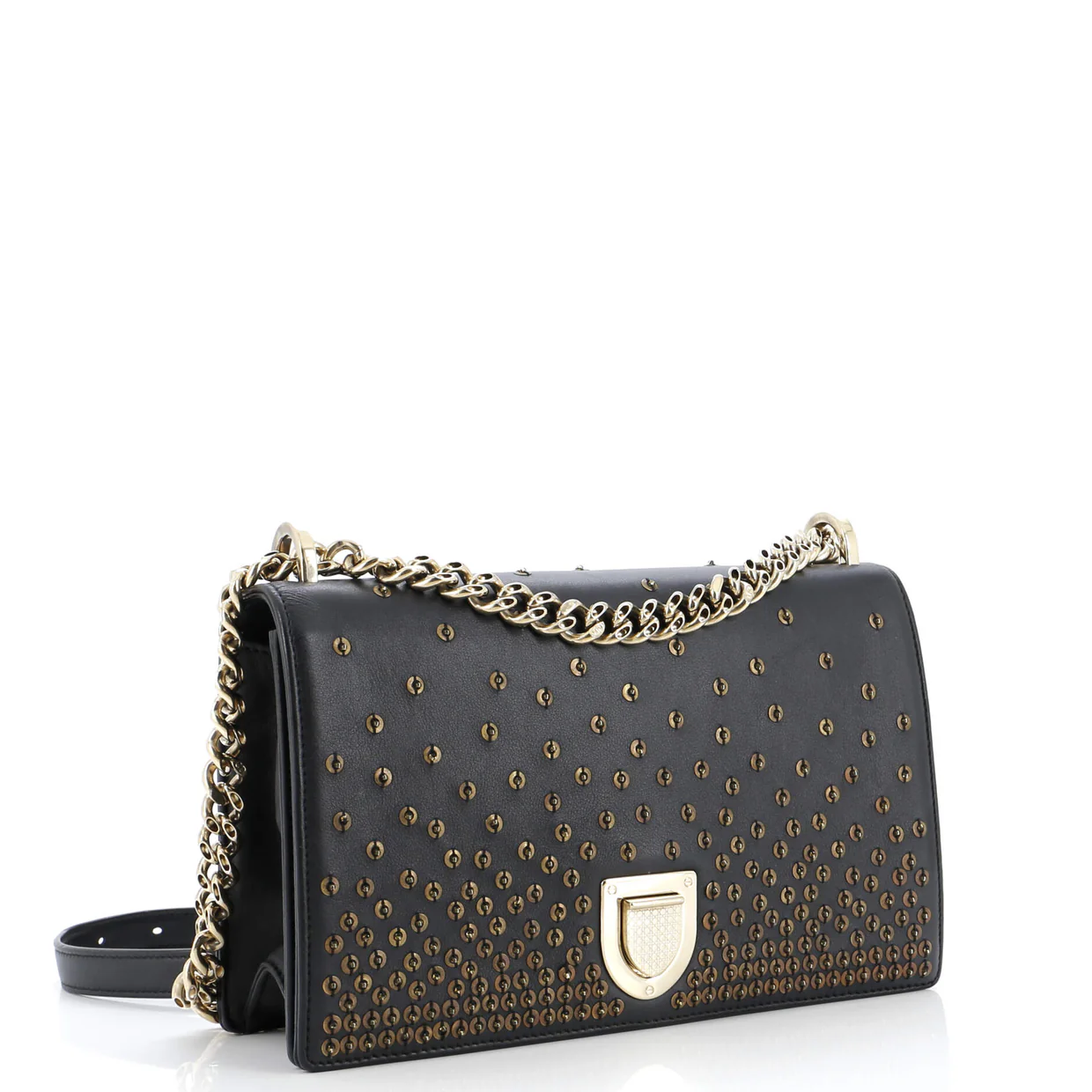 Diorama Flap Bag Sequin Embellished Lambskin Medium - Deep Luxury