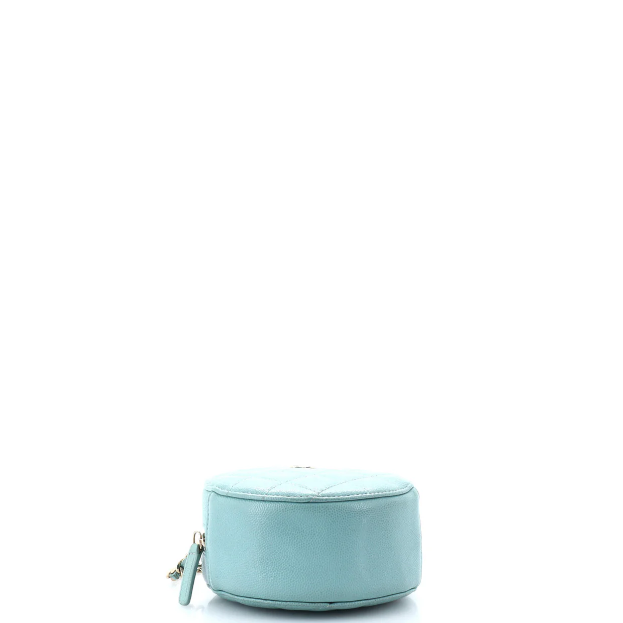 Round Clutch with Chain Quilted Caviar Mini - Deep Luxury