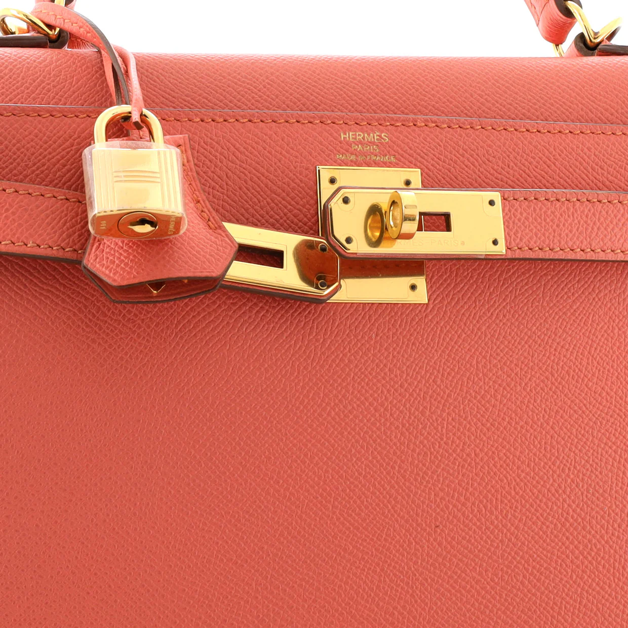 Kelly Handbag Flamingo Epsom with Gold Hardware 28 - Deep Luxury
