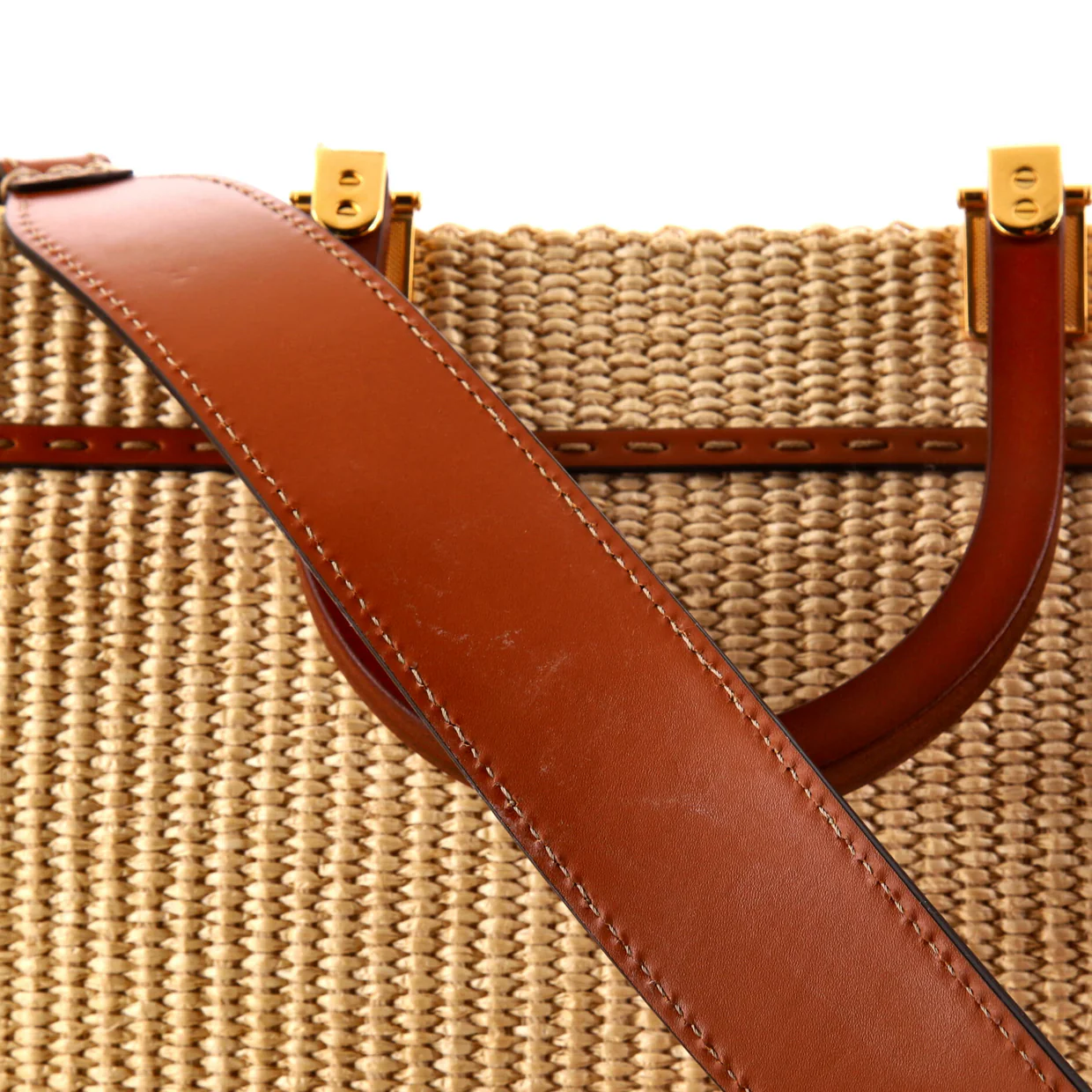 Sunshine Shopper Tote Woven Raffia Medium - Deep Luxury