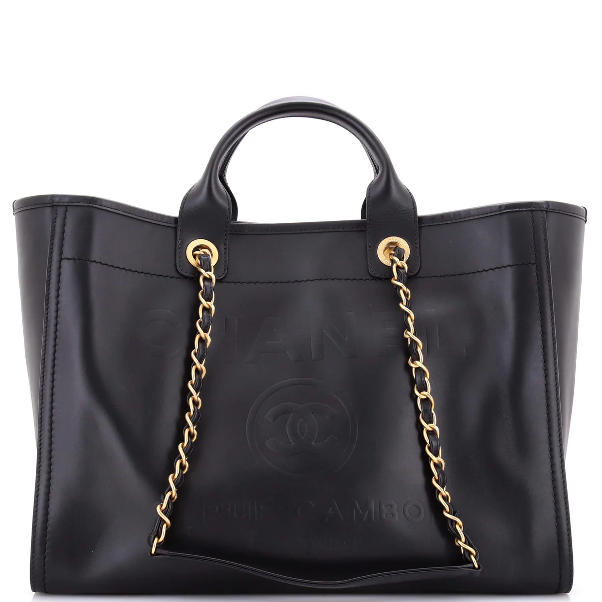 Deauville Tote Embossed Calfskin Large - Deep Luxury