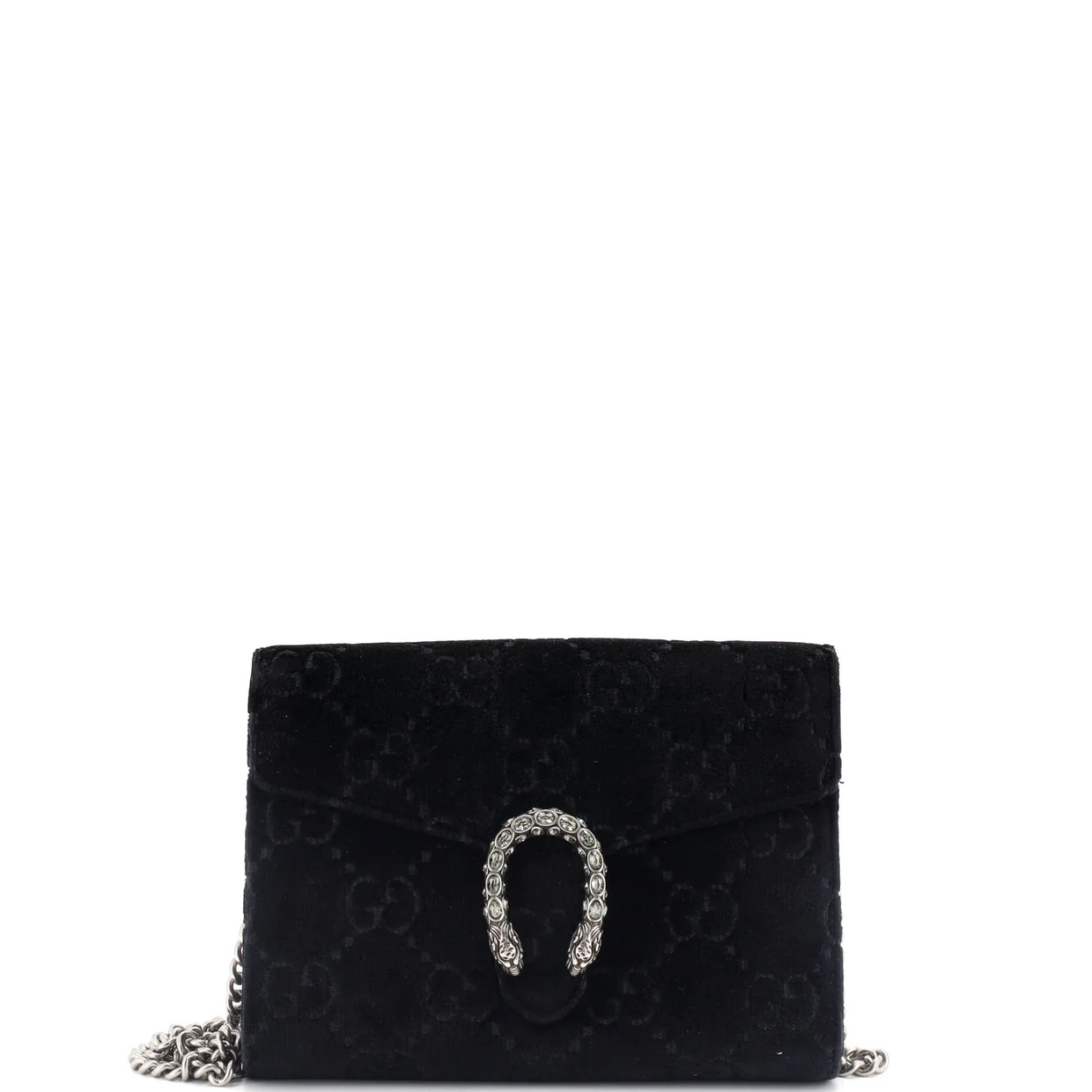 Dionysus Chain Wallet GG Velvet Small - Deep Luxury