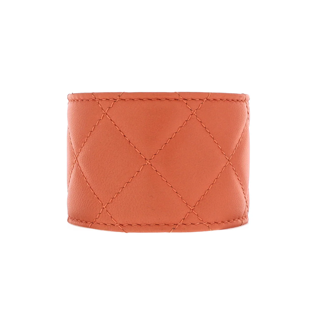 CC Turnlock Cuff Bracelet Quilted Leather with Metal - Deep Luxury