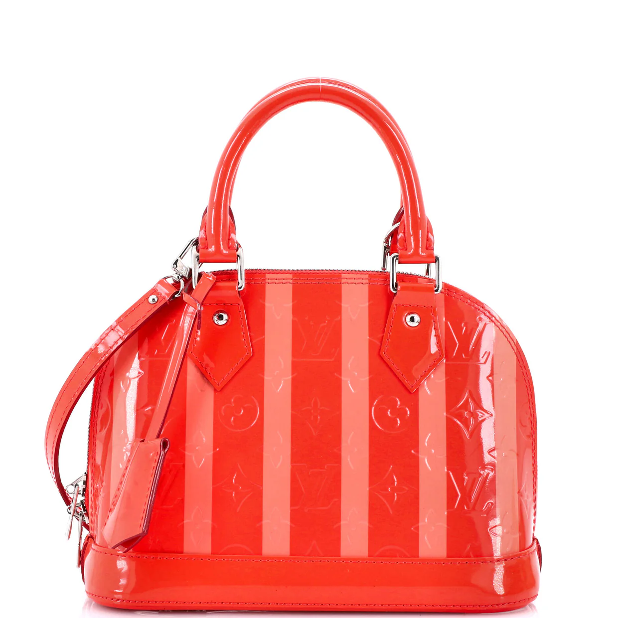 Alma Handbag Limited Edition Monogram Vernis Rayures BB - Deep Luxury