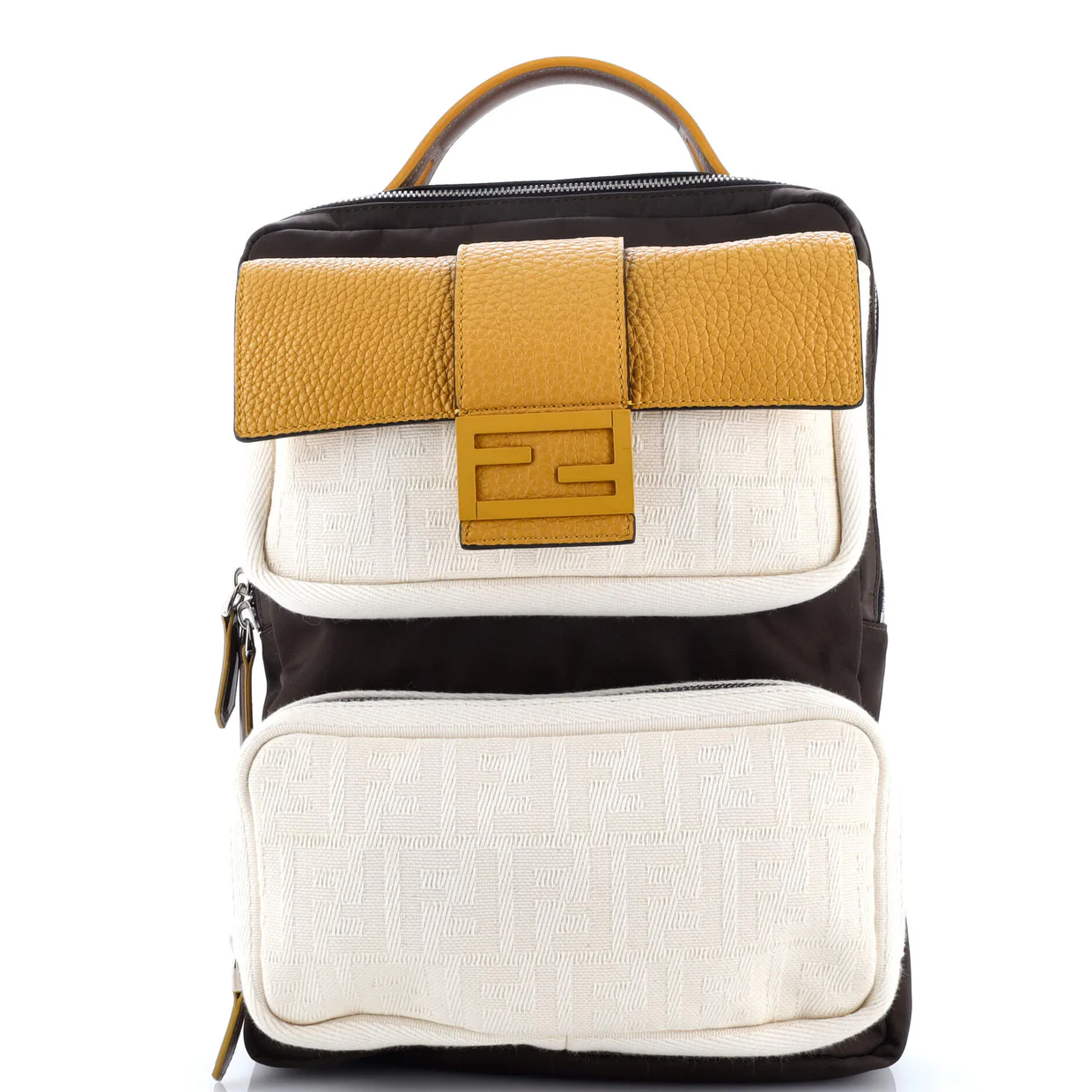 1974 Baguette Pocket Zip Backpack Zucca Mesh with Nylon Medium - Deep Luxury
