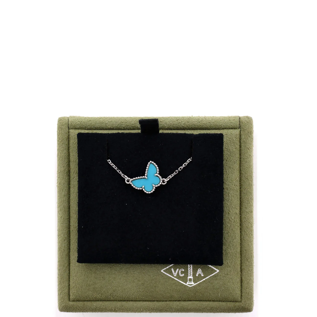 Sweet Alhambra Butterfly Bracelet 18K White Gold and Turquoise - Deep Luxury